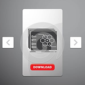 Game, strategic, strategy, tactic, tactical Glyph Icon in Carousal Pagination Slider Design & Red Download Button