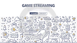 Game Streaming Doodle Concept