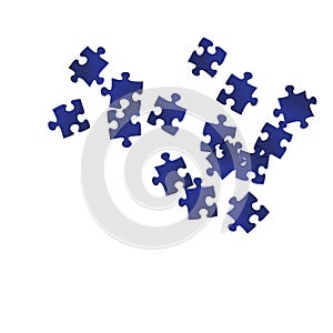 Game teaser jigsaw puzzle dark blue parts vector