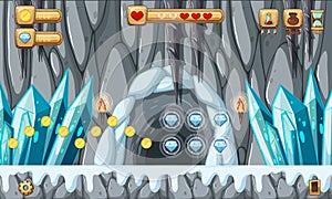 Game Template Ice Cave Scene