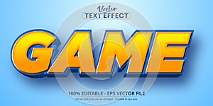 Game text, cartoon style editable text effect