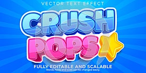 Game text effect, editable cartoon and cyber text style