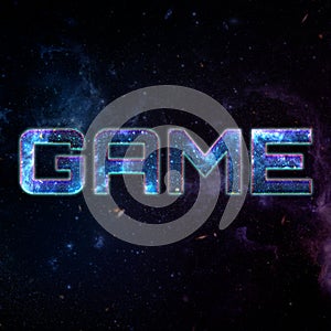 GAME text typography word on galaxy background