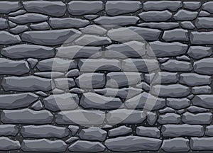 Game Texture Stones, Pebbles, Rock Wall Seamless Pattern