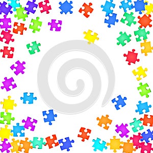 Game tickler jigsaw puzzle rainbow colors parts