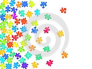 Game tickler jigsaw puzzle rainbow colors parts