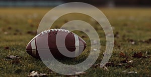 Game time, A close-up of an American football on the field of play