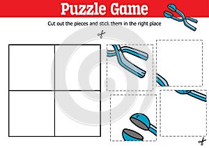 game to cut and stick pieces with doodle Snowball Thrower