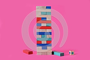 Game Tower on a bright pink background