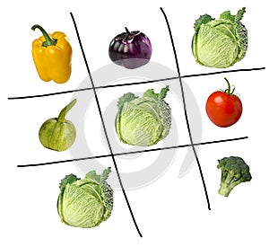 Game of tris with vegetables photo