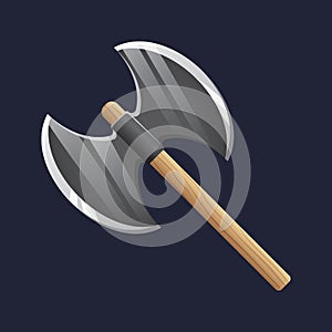 Game UI asset. Gaming user interface axe icon. vector illustration