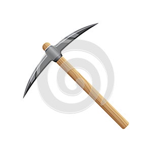 Game UI asset. Gaming user interface pickaxe icon. vector illustration