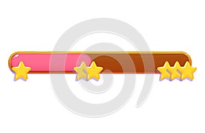 Game UI button. Mobile application or game interface element. Cartoon colorful design. Sticker or label for user