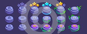 Game ui interface indicator, select level cartoon