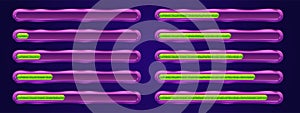 Game ui loading progress bars cartoon vector set