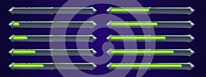 Game ui loading progress bars cartoon vector set