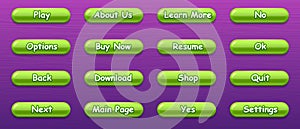 Game ui set of Buttons. GUI to build 2D games.