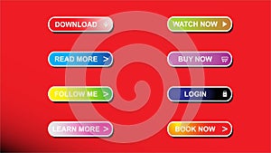 Game ui set of Buttons. GUI to build 2D games. Vector.