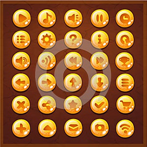 Game UI set buttons interface