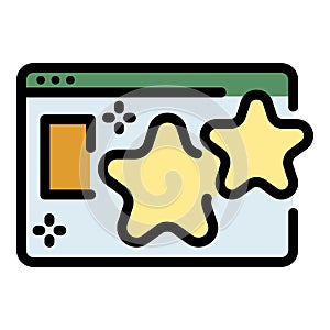Game web page icon color outline vector
