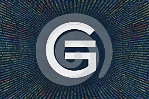 GameCredits, game cryptocurrency symbol. A tunnel from a computer program code. Programmer Strings of code, Javascript, CSS and photo