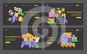 GameFi. Flat Vector Illustration