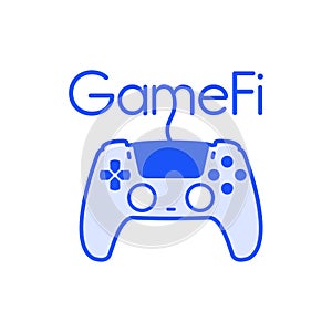 GameFi technology icon symbol. Blockchain game. Video game on blockchain technology.