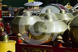 Gamelan or bonang javanese traditional indonesia instrumental music