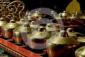 Gamelan or bonang javanese traditional indonesia instrumental music