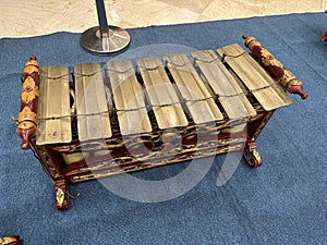 Gamelan on a green carpet at jakarta