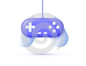 Gamepad 3d icon, great design for any purposes. Purple gamepad 3d icon on white background. Digital computer