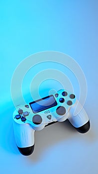 Gamepad on abstract background with light effects