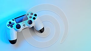 Gamepad on abstract background with light effects