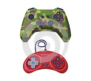 Gamepad as Game Controller and Input Device for Video Game Console Vector Set