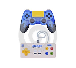 Gamepad as Game Controller and Input Device for Video Game Console Vector Set