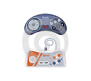 Gamepad as Game Controller and Input Device for Video Game Console Vector Set