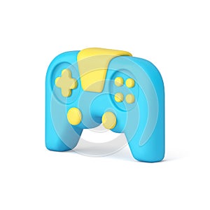 Gamepad blue console for virtual game playing pad controller cyberspace entertainment 3d icon vector