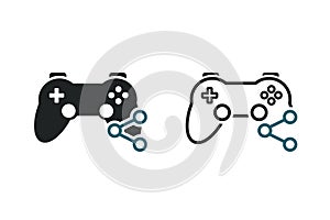 Gamepad connection icon. Illustration vector