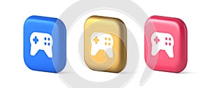 Gamepad controller virtual gaming connect button joystick joypad web app 3d realistic icon