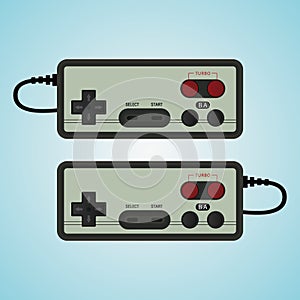 Gamepad for old consol. Retro Joystick illustration.