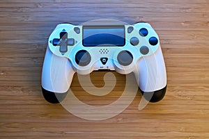 Gamepad on the table. Gamer and Game concept