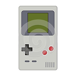 Gamepad vector illustration. Geek gaming retro gadgets from the