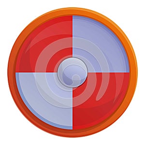 Gameplay round shield icon cartoon vector. Game ui