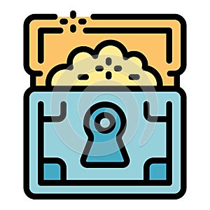 Gameplay treasure icon vector flat