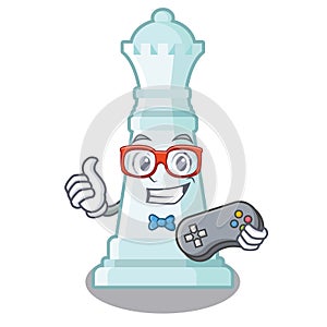 Gamer chess queen in the cartoon shape photo