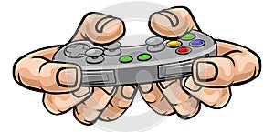 Gamer Hand Holding Video Gaming Game Controller photo