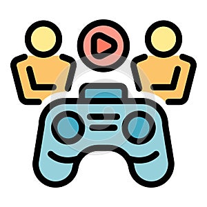 Gamer joystick icon vector flat