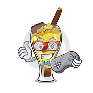 Gamer mangonada fruit mascot cartoon