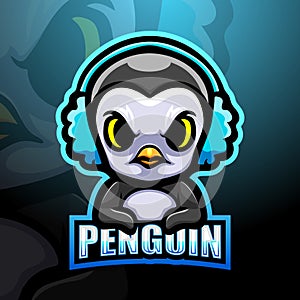 Gamer Penguin mascot esport logo design