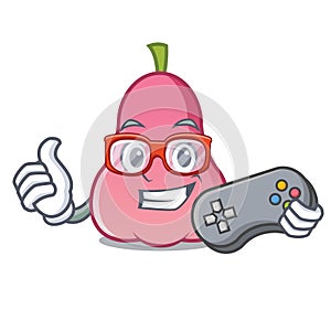 Gamer rose apple mascot cartoon